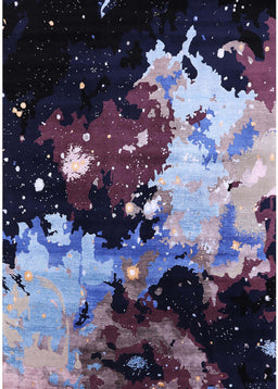 Mid-Century Modern Deep Purple Oriental Rug, urb2485