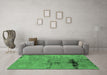 Machine Washable Oriental Emerald Green Industrial Area Rugs in a Living Room,, wshurb2486emgrn