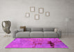 Machine Washable Oriental Pink Industrial Rug in a Living Room, wshurb2486pnk