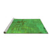 Sideview of Machine Washable Oriental Green Industrial Area Rugs, wshurb2486grn