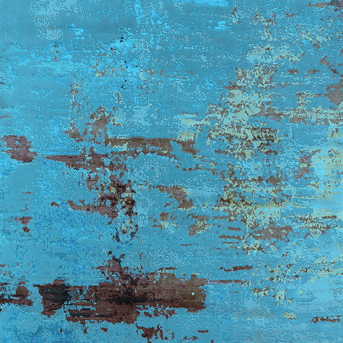 Machine Washable Oriental Light Blue Industrial Rug, wshurb2486lblu