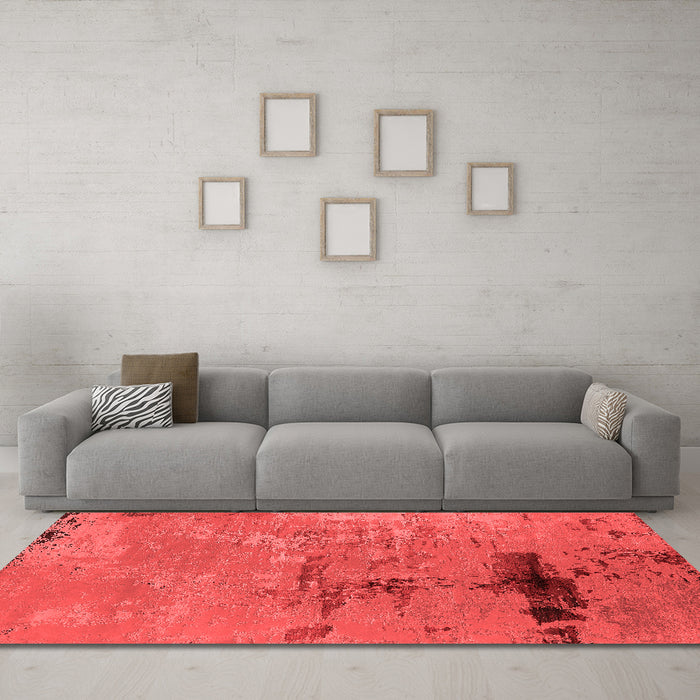 Industrial Red Washable Rugs