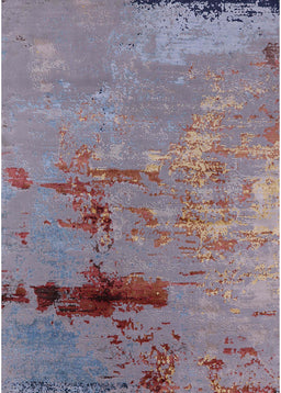 Mid-Century Modern Mauve Taupe Purple Oriental Rug, urb2486