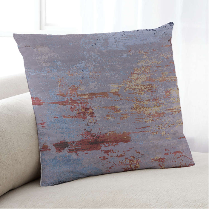 Lifestyle Image of Mid-Century Modern Urban Square Mauve Taupe Purple Throw Pillow, 18 inch by 18 inch, pwurb2486