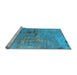 Sideview of Machine Washable Oriental Light Blue Industrial Rug, wshurb2486lblu