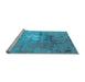 Sideview of Machine Washable Oriental Light Blue Industrial Rug, wshurb2487lblu