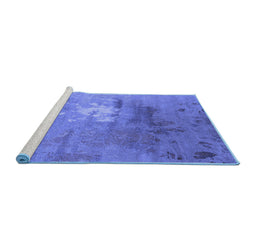 Sideview of Machine Washable Oriental Blue Industrial Rug, wshurb2487blu