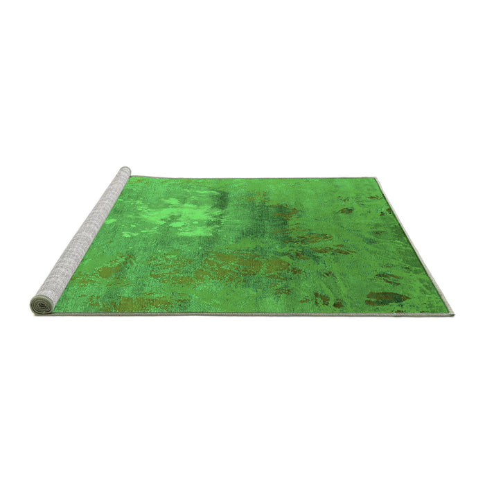 Sideview of Machine Washable Oriental Green Industrial Area Rugs, wshurb2487grn