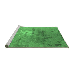 Sideview of Machine Washable Oriental Emerald Green Industrial Area Rugs, wshurb2487emgrn