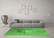 Machine Washable Oriental Green Industrial Area Rugs in a Living Room,, wshurb2487grn