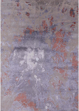 Mid-Century Modern Rose Purple Oriental Rug, urb2487