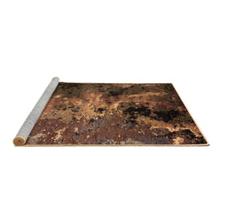 Sideview of Machine Washable Oriental Brown Industrial Rug, wshurb2488brn