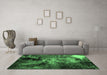 Machine Washable Oriental Emerald Green Industrial Area Rugs in a Living Room,, wshurb2488emgrn