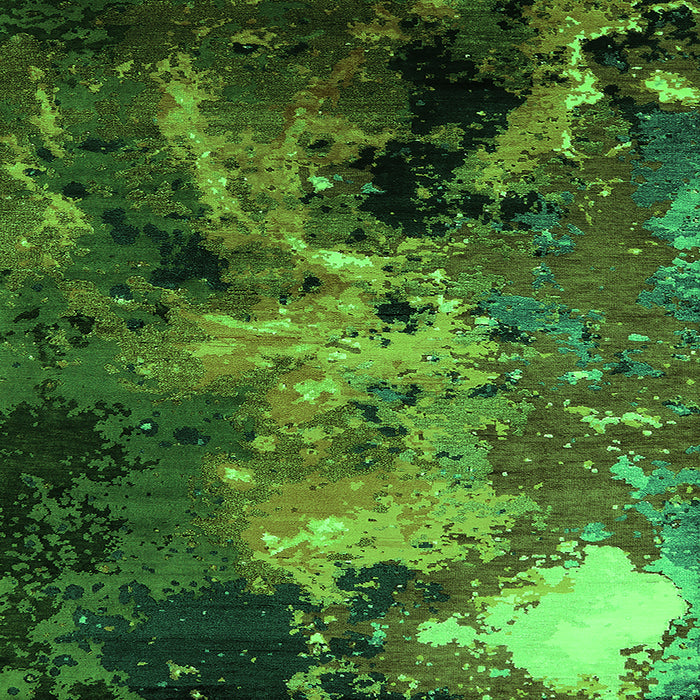 Square Oriental Green Industrial Rug, urb2488grn