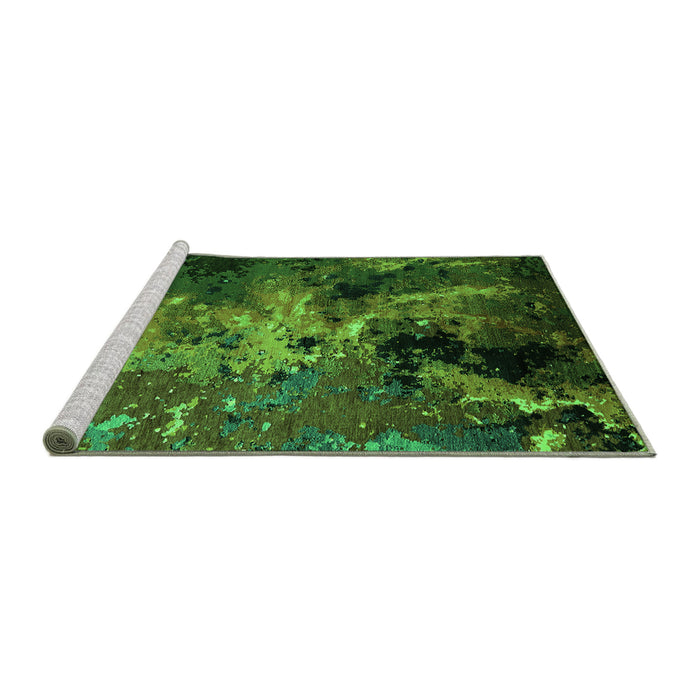 Sideview of Machine Washable Oriental Green Industrial Area Rugs, wshurb2488grn