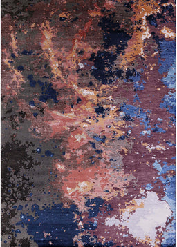 Mid-Century Modern Rose Purple Oriental Rug, urb2488