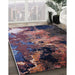 Mid-Century Modern Rose Purple Oriental Rug in Family Room, urb2488