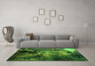 Machine Washable Oriental Green Industrial Area Rugs in a Living Room,, wshurb2488grn