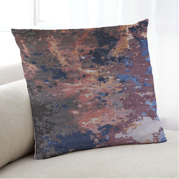 Lifestyle Image of Mid-Century Modern Urban Square Rose Dust Purple Throw Pillow, 18 inch by 18 inch, pwurb2488