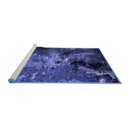 Sideview of Machine Washable Oriental Blue Industrial Rug, wshurb2488blu