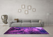 Machine Washable Oriental Purple Industrial Area Rugs in a Living Room, wshurb2488pur