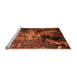 Sideview of Machine Washable Oriental Orange Industrial Area Rugs, wshurb2488org