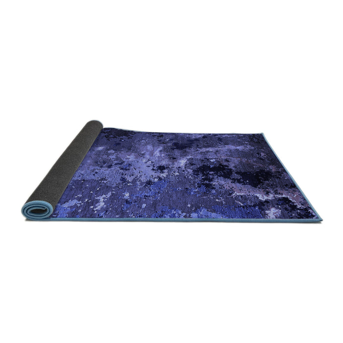 Sideview of Oriental Blue Industrial Rug, urb2488blu