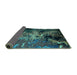 Sideview of Oriental Turquoise Industrial Rug, urb2488turq