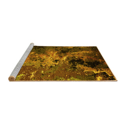 Sideview of Machine Washable Oriental Yellow Industrial Rug, wshurb2488yw