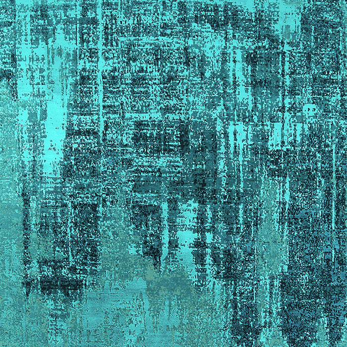 Machine Washable Oriental Turquoise Industrial Area Rugs, wshurb2489turq