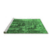 Sideview of Machine Washable Oriental Emerald Green Industrial Area Rugs, wshurb2489emgrn