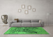 Machine Washable Oriental Green Industrial Area Rugs in a Living Room,, wshurb2489grn