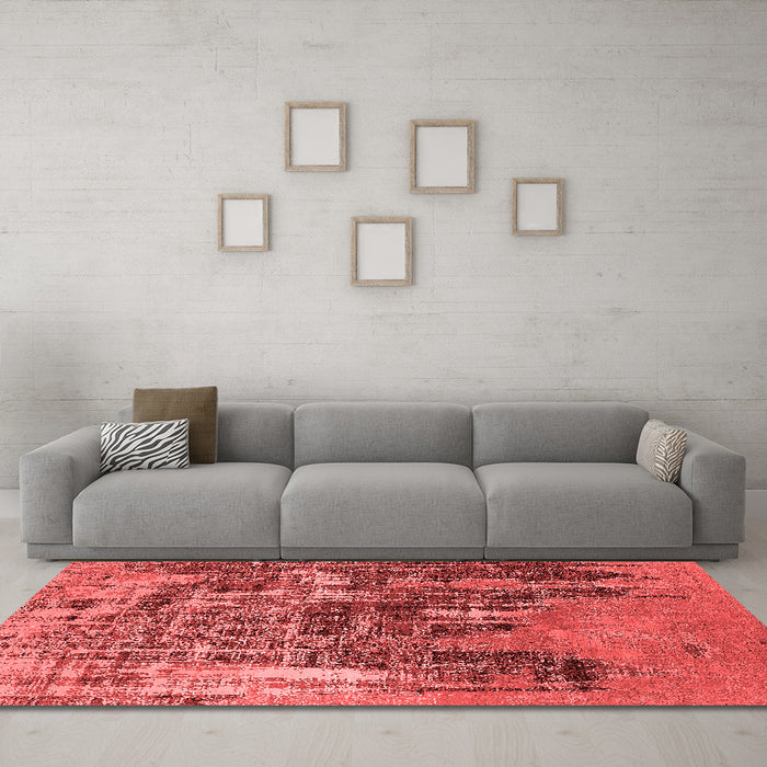 Industrial Red Washable Rugs