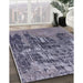 Mid-Century Modern Purple Navy Blue Oriental Rug in Family Room, urb2489