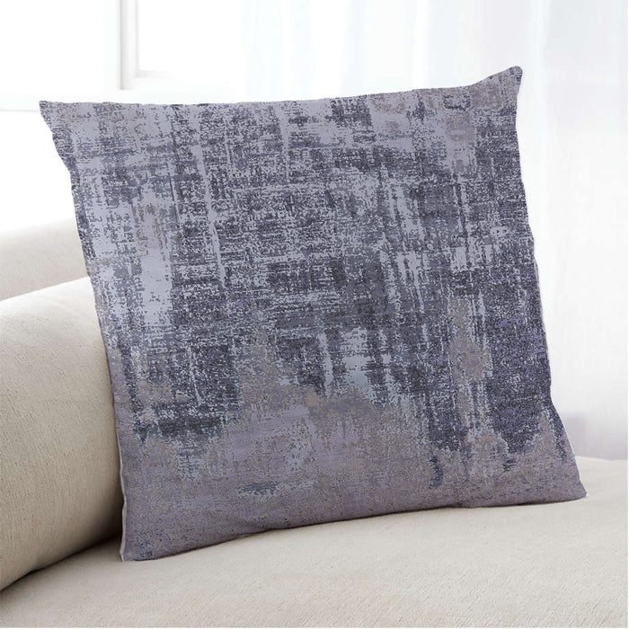 Lifestyle Image of Mid-Century Modern Urban Square Purple Navy Blue Throw Pillow, 18 inch by 18 inch, pwurb2489