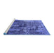 Sideview of Machine Washable Oriental Blue Industrial Rug, wshurb2489blu