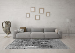 Machine Washable Oriental Gray Industrial Rug in a Living Room,, wshurb2489gry