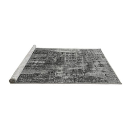 Sideview of Machine Washable Oriental Gray Industrial Rug, wshurb2489gry