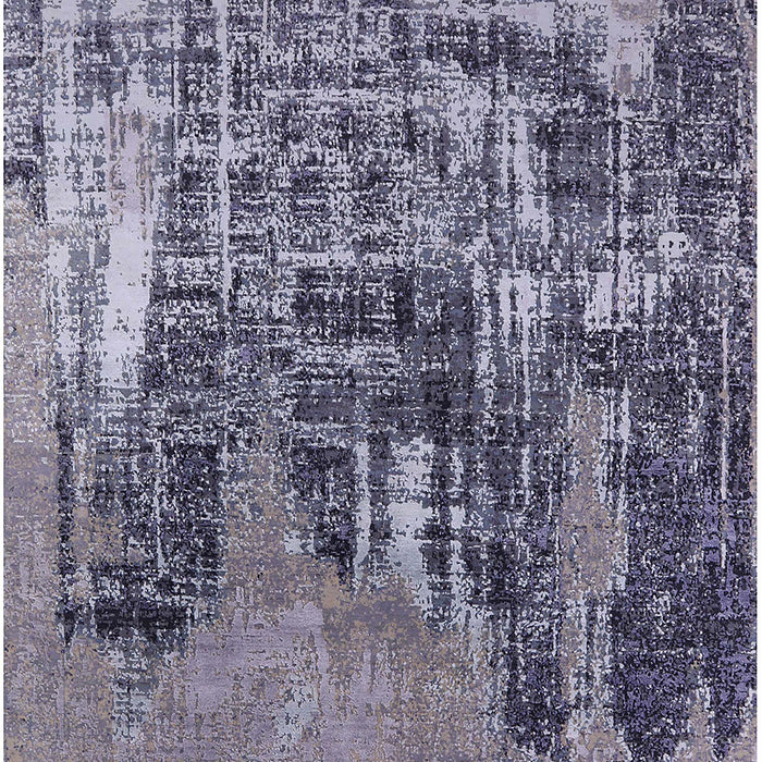 Machine Washable Industrial Modern Purple Navy Blue Rug, wshurb2489