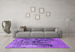 Machine Washable Oriental Purple Industrial Area Rugs in a Living Room, wshurb2489pur