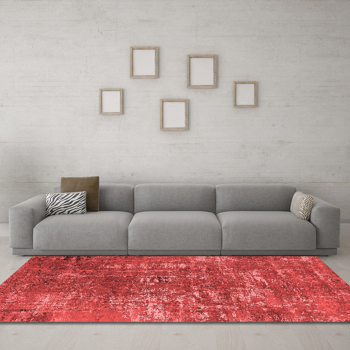 Industrial Red Washable Rugs