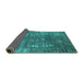 Sideview of Oriental Turquoise Industrial Rug, urb2490turq