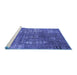 Sideview of Machine Washable Oriental Blue Industrial Rug, wshurb2490blu