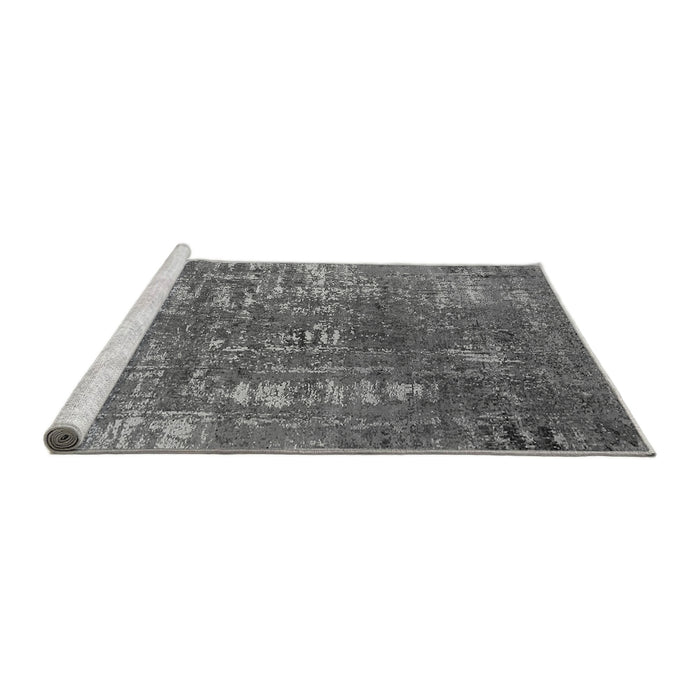 Sideview of Machine Washable Oriental Gray Industrial Rug, wshurb2490gry