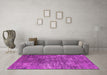 Machine Washable Oriental Pink Industrial Rug in a Living Room, wshurb2490pnk