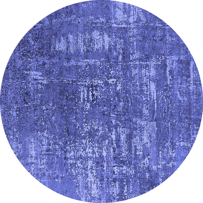 Round Oriental Blue Industrial Rug, urb2490blu