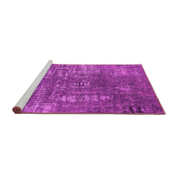 Sideview of Machine Washable Oriental Pink Industrial Rug, wshurb2490pnk