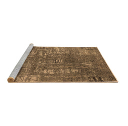 Sideview of Machine Washable Oriental Brown Industrial Rug, wshurb2490brn