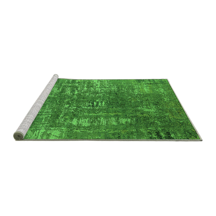 Sideview of Machine Washable Oriental Green Industrial Area Rugs, wshurb2490grn