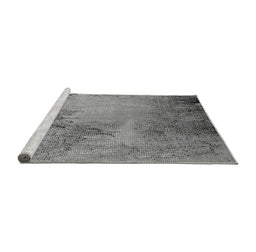 Sideview of Machine Washable Oriental Gray Industrial Rug, wshurb2491gry